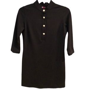 Veronica Virta Pearl buttons mini dress black Large